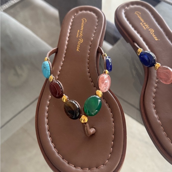 Gianvito Rossi 5 mm Shanti leather thong sandals - Picture 9 of 11